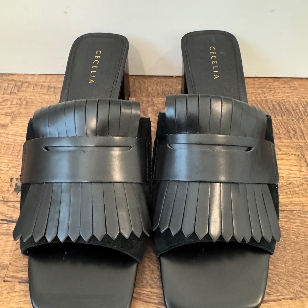 New Cecelia New York Hooper Leather Kiltie Penny Keeper Block Heel Sandals 10 - Picture 2 of 10